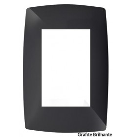 Placa para 3 Modulo Tampa 4x2 Sem Suporte - (HOME PRETO GRAFITE)